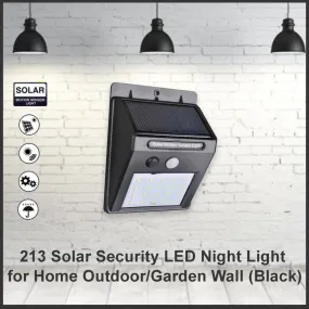 213 Solar Security LED Night Light for Home Outdoor/Garden Wall (Black) (20-LED Lights)