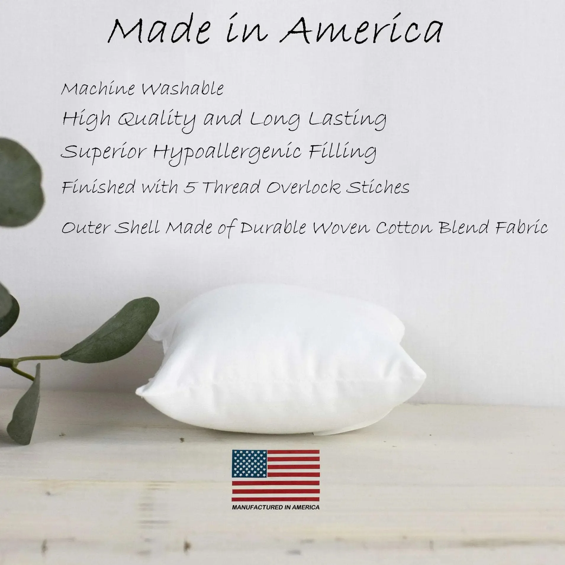 26x26 | Indoor Outdoor Hypoallergenic Polyester Pillow Insert | Quality Insert | Pillow Inners | Throw Pillow Insert | Square Pillow Inserts