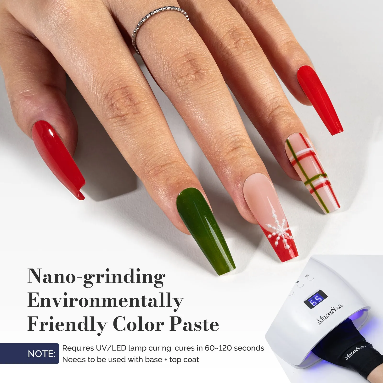 2Pcs Fleurwee Gel Polish - Red&Green-P39 P52