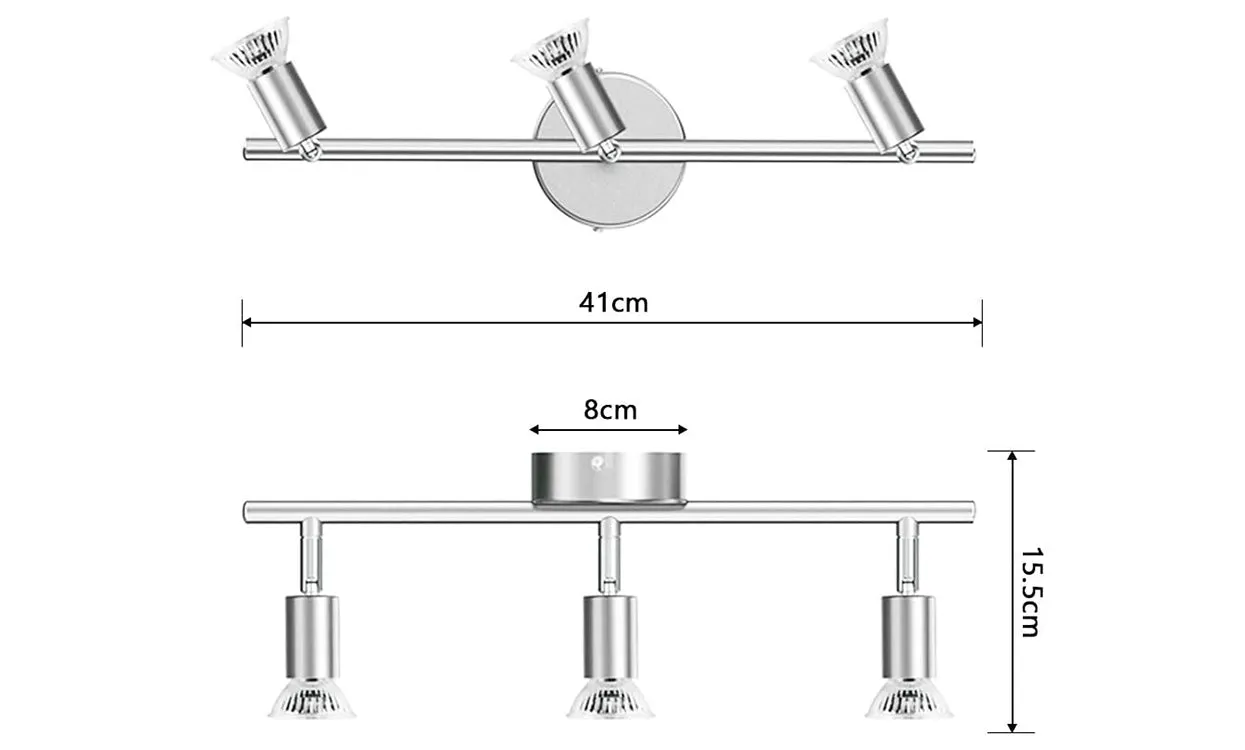 3 Led Light Track Lighting - Ceiling or Wall Mount