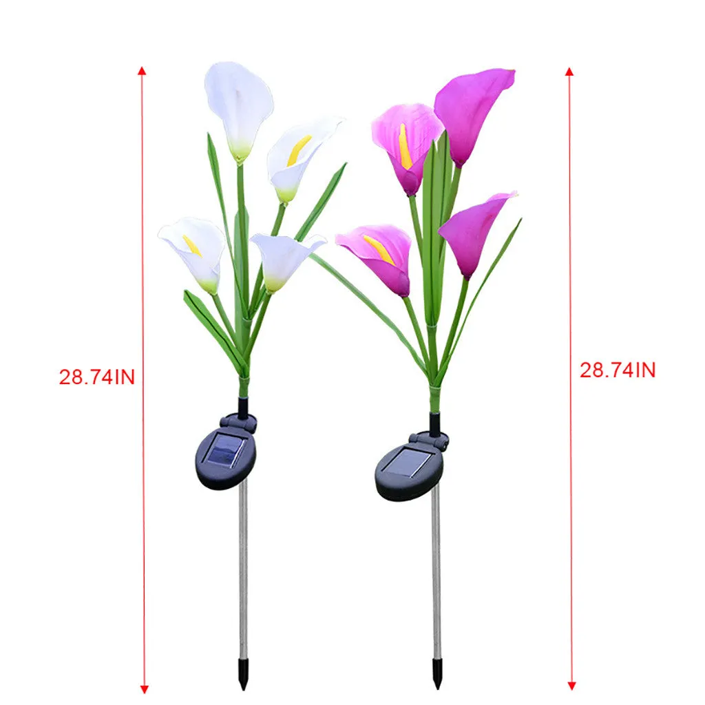 3 Pack Solar Lights Outdoor Garden Stake Flower Lights LED Total 12 Flower