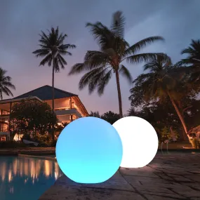 30cm Outdoor Fullmoon RGB LED Ball Light Solar & AC Adaptor Charging IP65