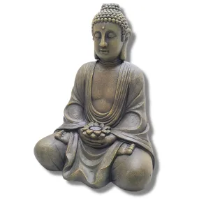 32" High Buddha Solar Sitting Statue