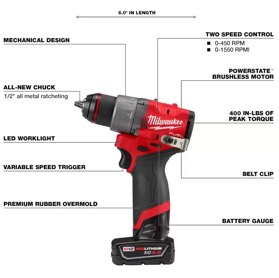 3497-22 Milwaukee M12 Fuel Cordless 2-Tool Combo Kit (3404-20, 3453-20)