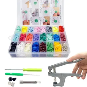 360/150/50 Sets T5 Plastic Snap Button with Snaps Pliers Tool Kit &amp; Organizer Containers,Easy Replacing Snaps,DIY Family Tailor