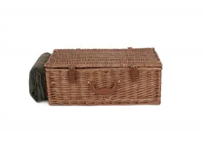 4 PERSON GREEN TWEED HAMPER