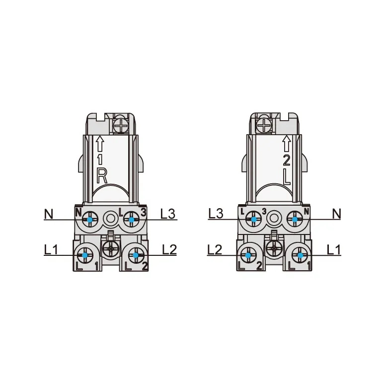 4 Wire Black White Track System 2000mm With Live End