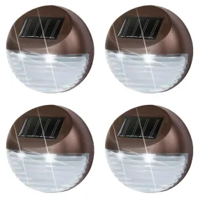 4 x Solar LED Fence Lights Bronze