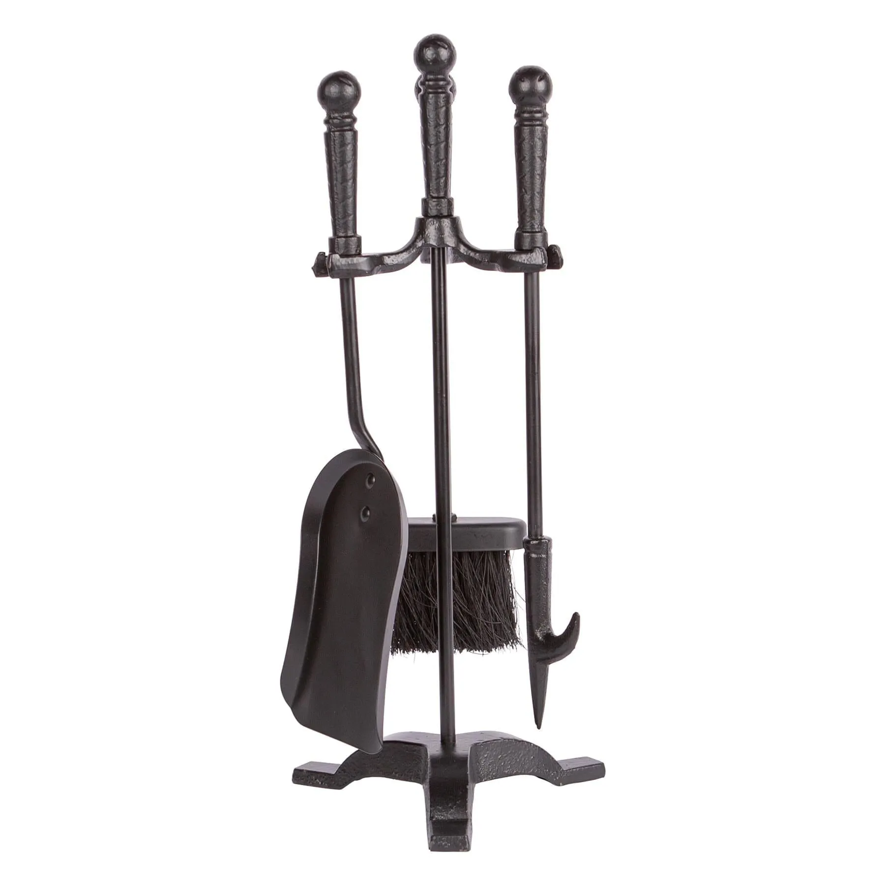 4pc Black 'Arundel' Fireside Companion Set - By Hammer & Tongs