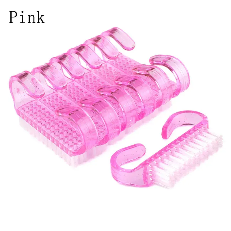 50Pcs/Lot Cleaning Nail Brush Tools Colorful  Plastic Dust Cleaner Brushes Nail Art Manicure Pedicure Powder Soft Remover