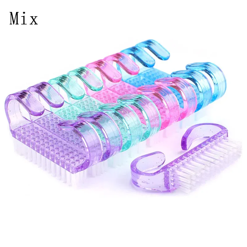 50Pcs/Lot Cleaning Nail Brush Tools Colorful  Plastic Dust Cleaner Brushes Nail Art Manicure Pedicure Powder Soft Remover