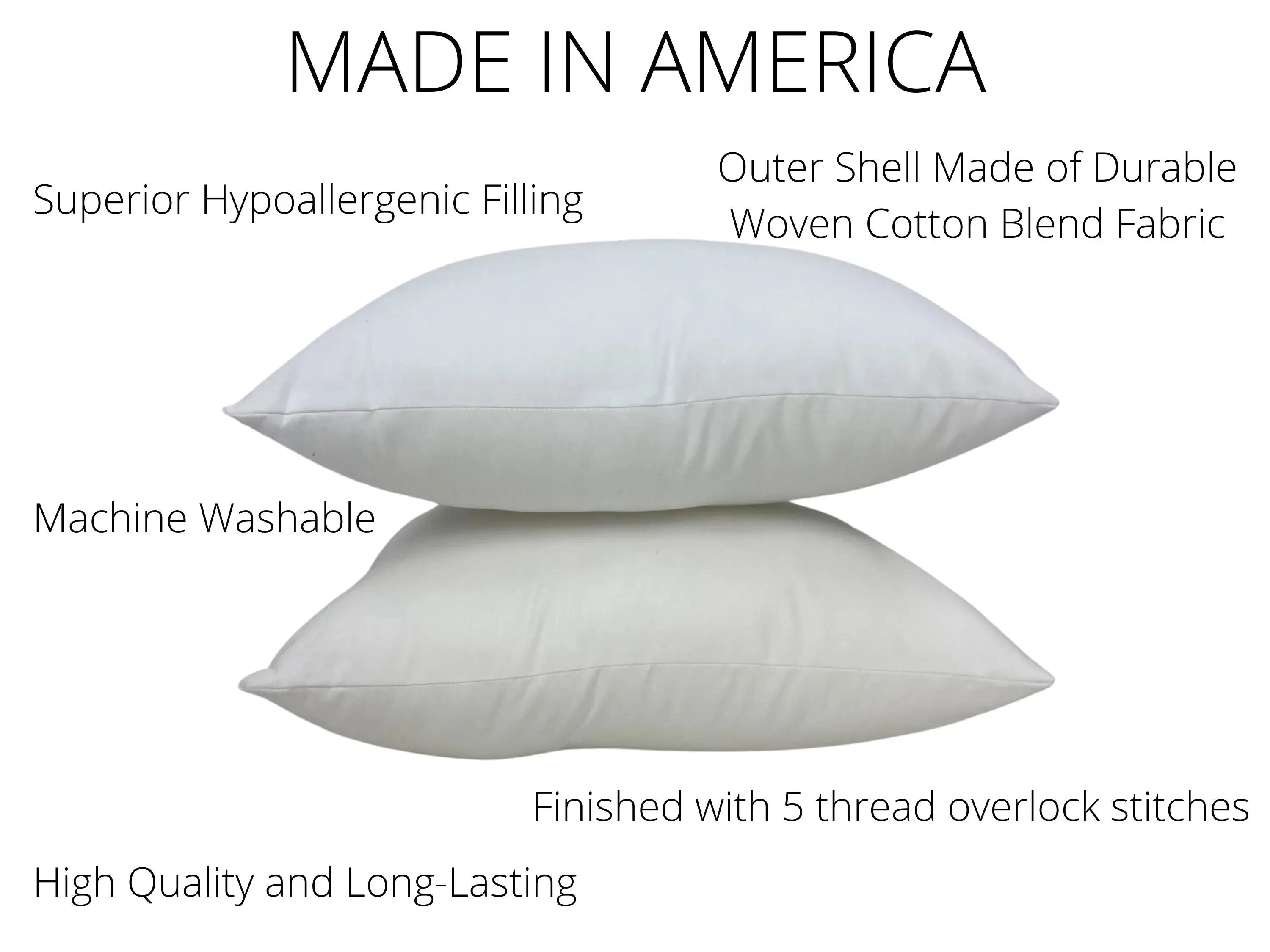 6x9 or 9x6 | Indoor Outdoor Down Alternative Hypoallergenic Polyester Pillow Insert | Quality Insert | Throw Pillow Insert | Pillow Form