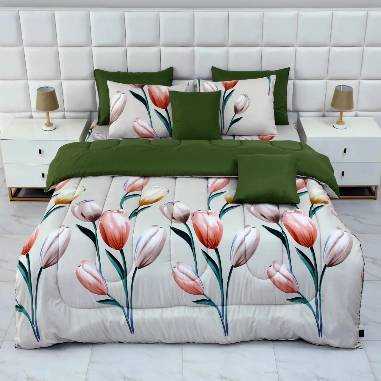 8 PCs Winter Comforter Set- Tulip