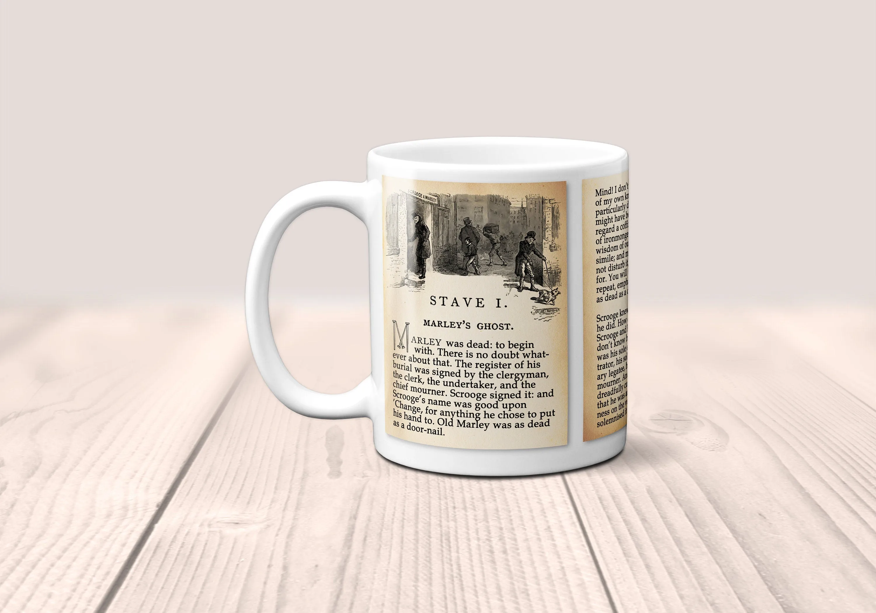 A Christmas Carol by Charles Dickens Mug. Coffee Mug with Christmas Carol book Title and Book Pages, Bookish Gift, Literary Mug.