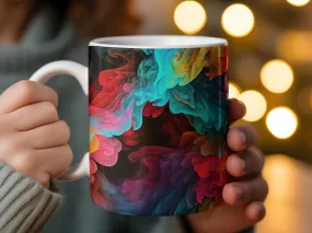 Abstract Art Mug, Colorful Swirls Coffee Cup, Vibrant Desk Accessory, Artist Designed Drinkware, Unique Gift Idea, Office Mug