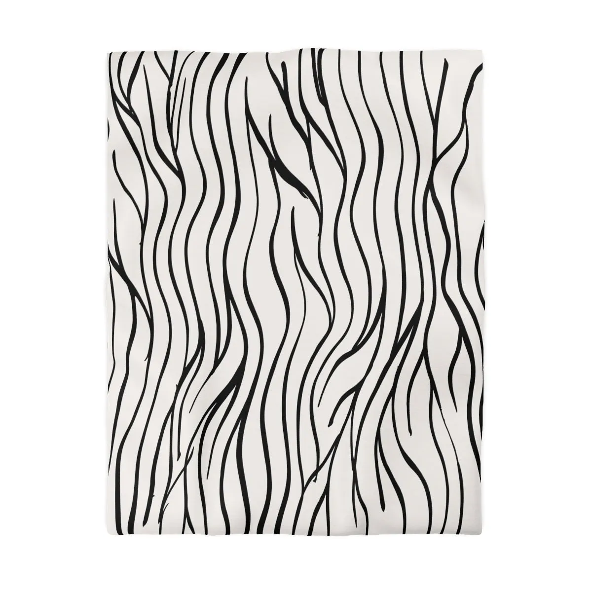 Abstract Duvet Cover | Beige Black Lines