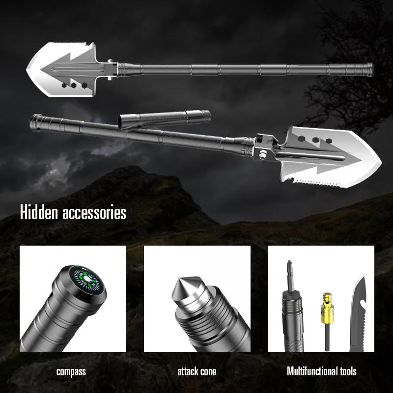 Adjustable Survival Shovel Axe Hammer Combos Kit Multitool Shovel Set For Camping Hiking