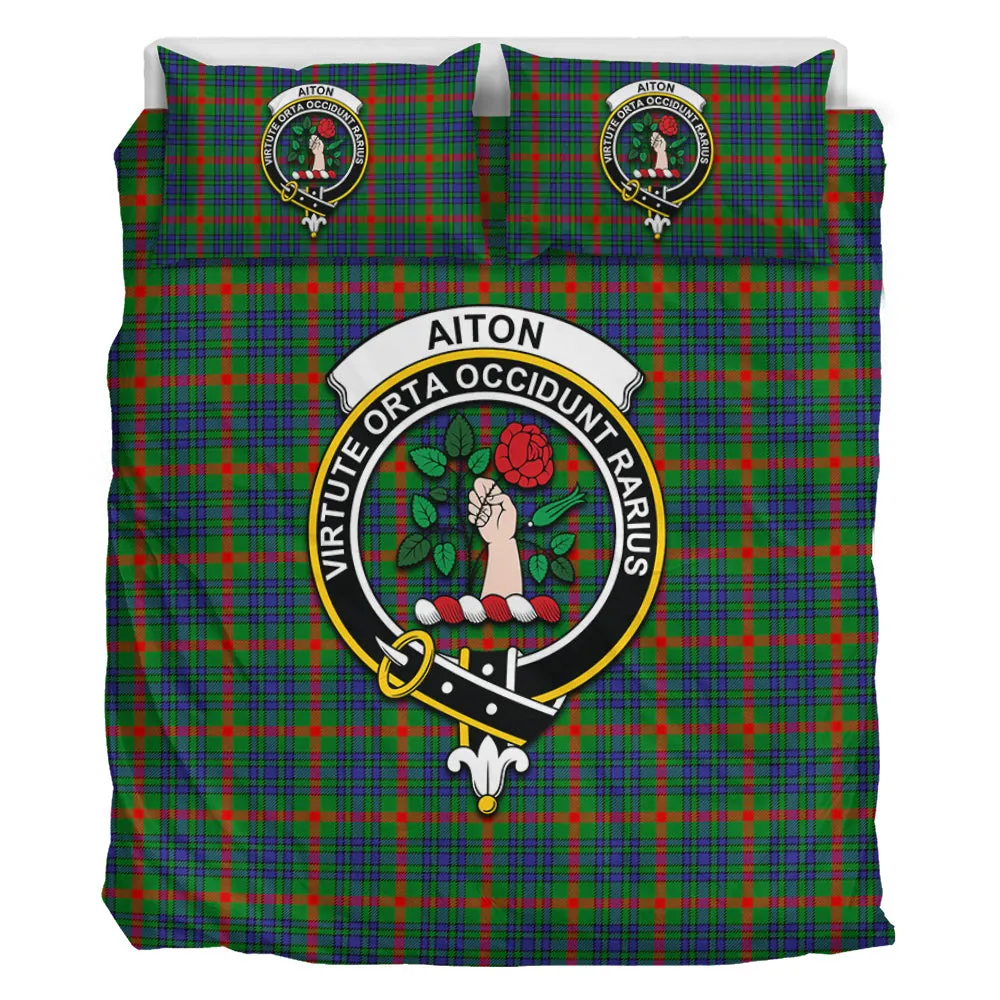 Aiton Tartan Bedding Set with Family Crest