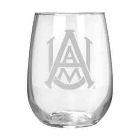 Alabama A&M Bulldogs 17 oz. Stemless Wine Glass