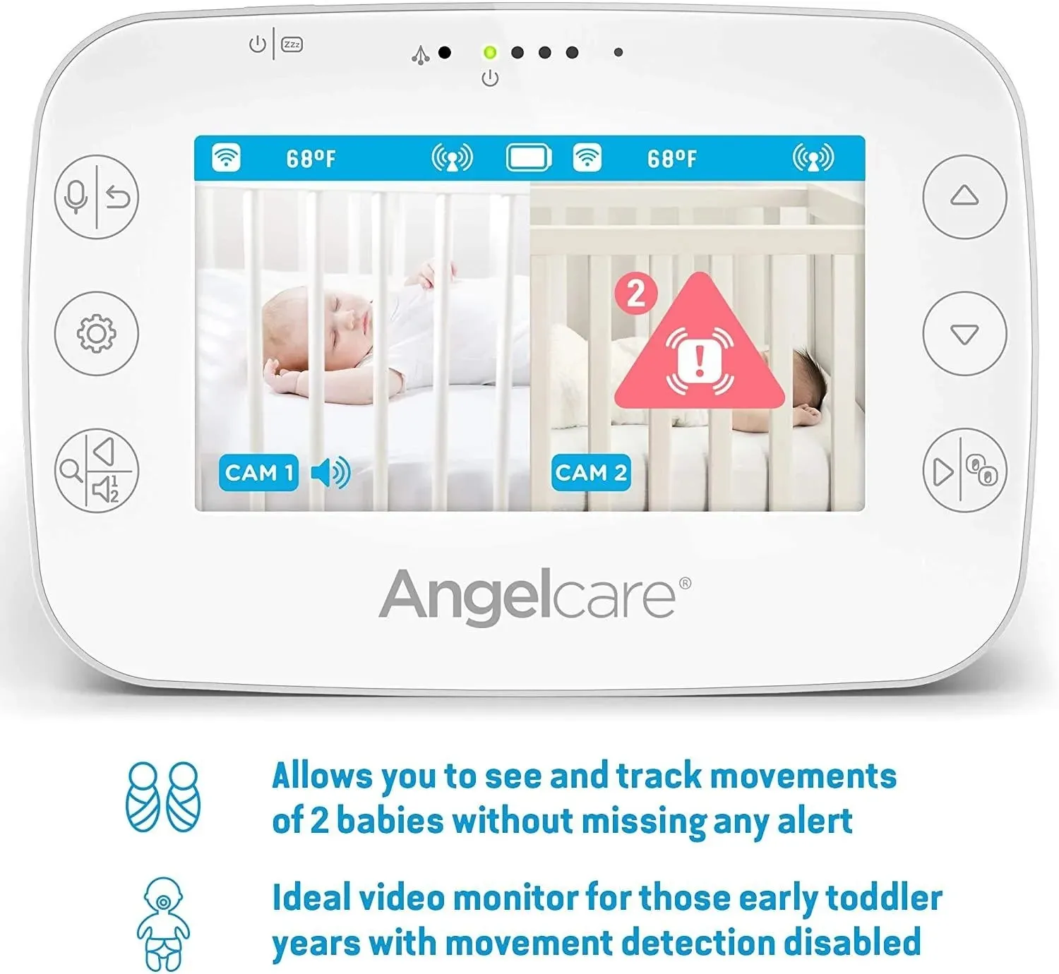 Angelcare AC327 Baby Movement, Sound and Video Monitor, 4.3” Screen