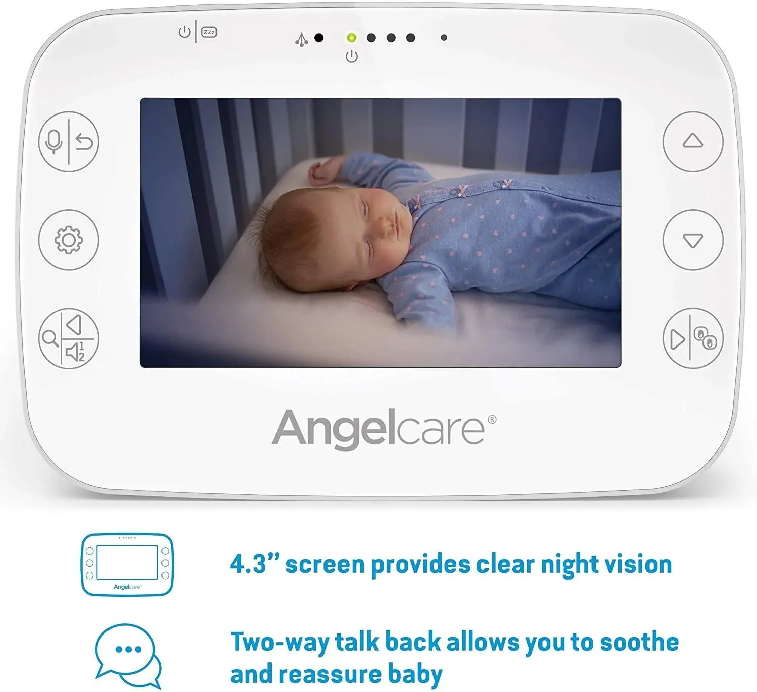 Angelcare AC327 Baby Movement, Sound and Video Monitor, 4.3” Screen