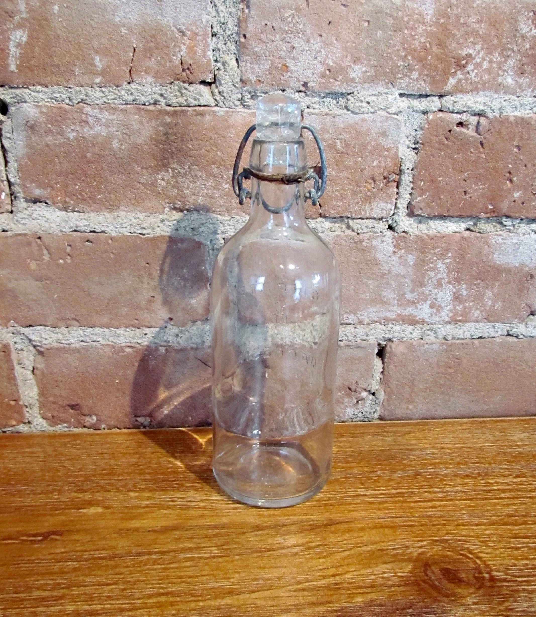 Antique Citrate Of Magnesia Glass Bottle Storage Container