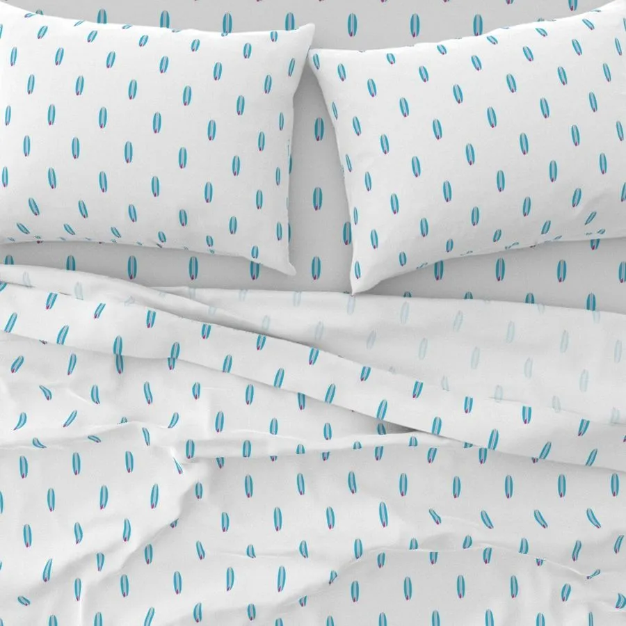 Aqua Ocean Blue and Hot Pink Mini Size Classic Surfboards Sheet Set