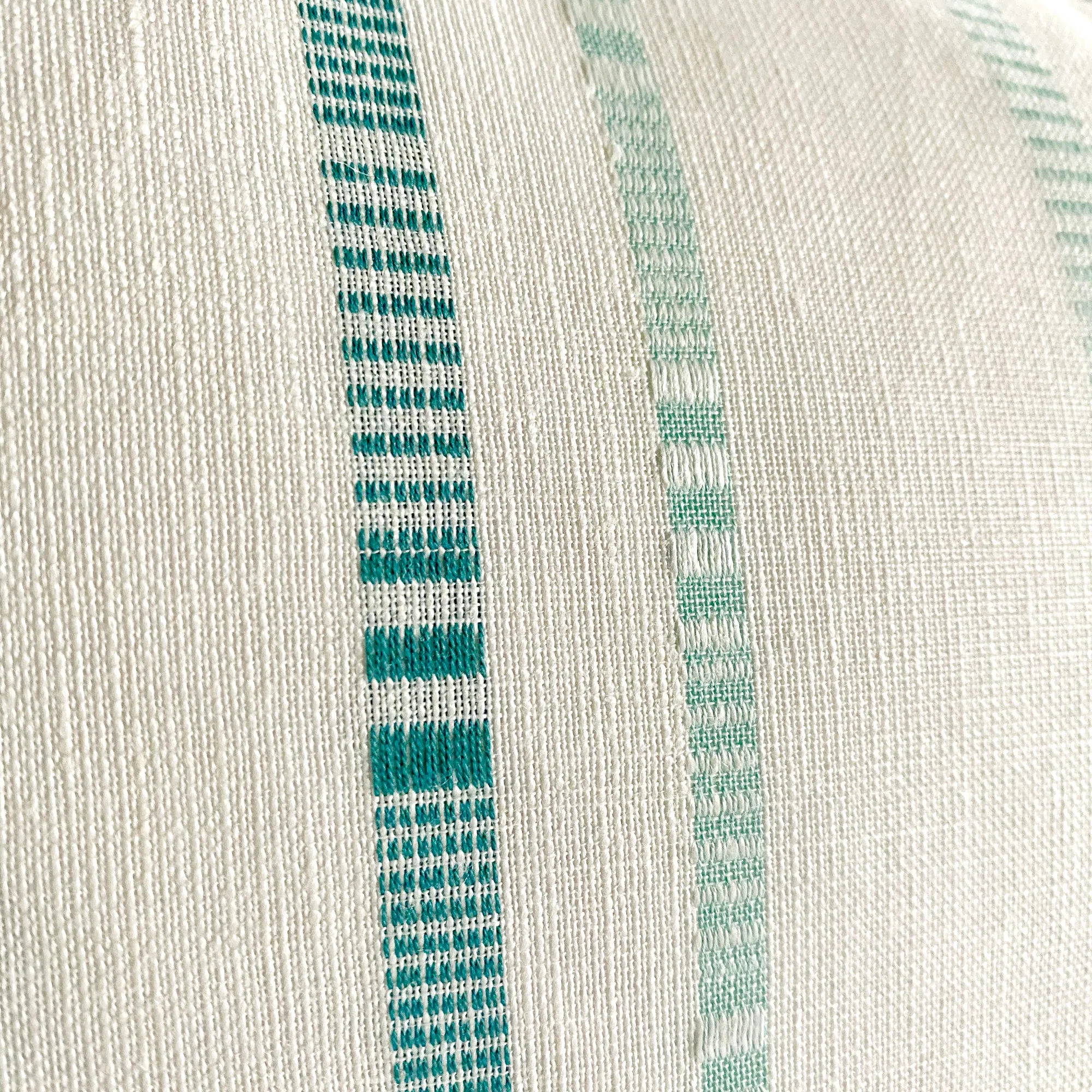 Aqua Striped Linen Blend Standard Sham 20x26