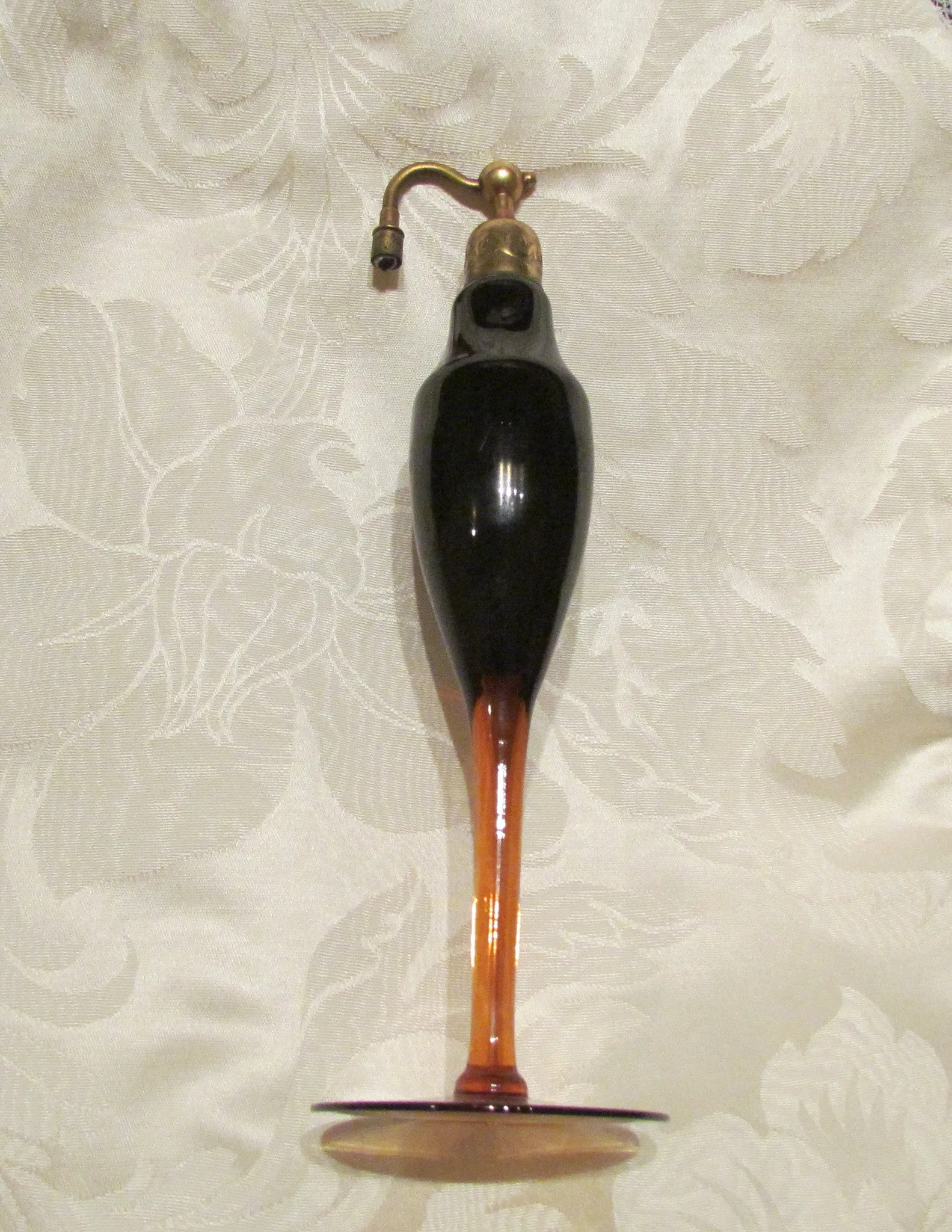 Art Deco Devibliss Amber Atomizer Perfume Bottle