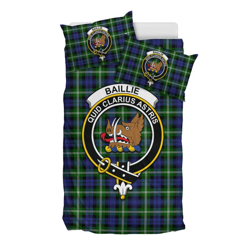 Baillie (Bailey) Tartan Bedding Set with Family Crest