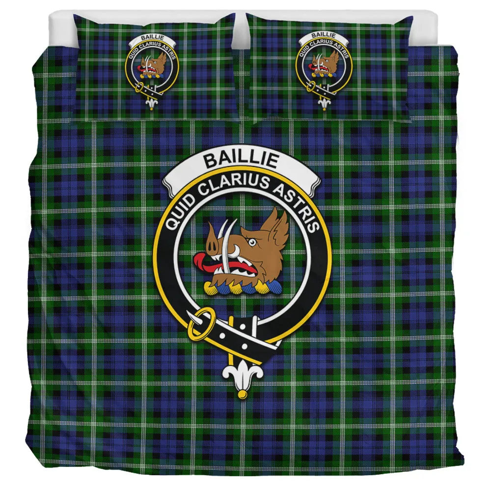 Baillie (Bailey) Tartan Bedding Set with Family Crest