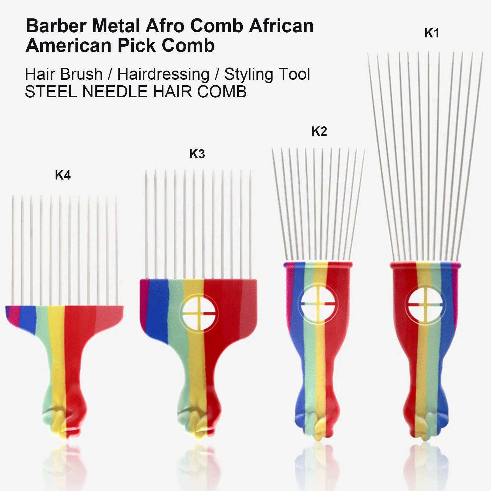 Barber Metal Afro Comb