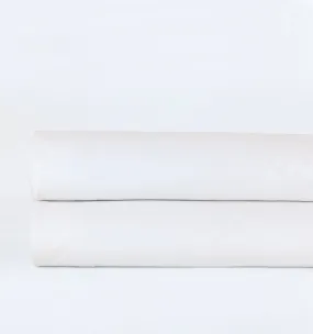 Barbera Solid White Percale Sheet Set