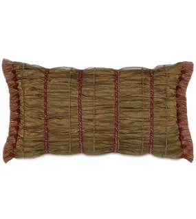 Barrington Bronze Ruched Lumbar Pillow Cover 15x26