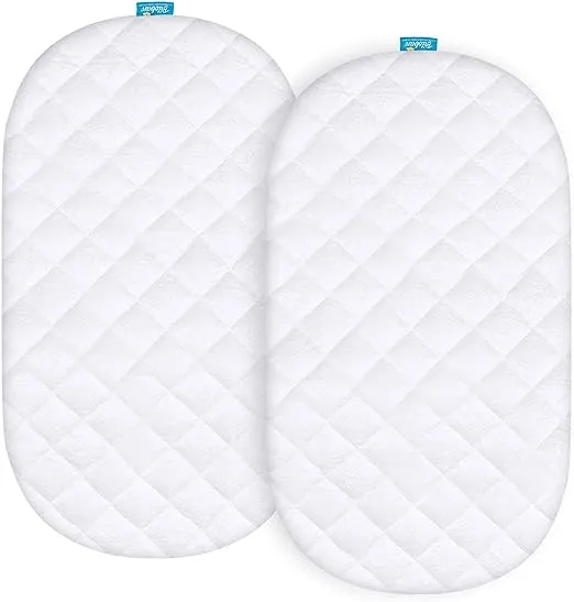 Bassinet Mattress Pad Cover - Fits Graco Sense2Snooze Bassinet, 2 Pack, Bamboo, Waterproof