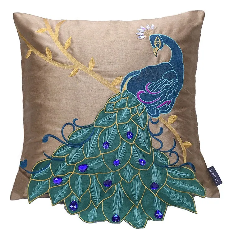 Beautiful Decorative Throw Pillows, Embroider Peacock Cotton and linen Pillow Cover, Decorative Sofa Pillows, Decorative Pillows for Couch