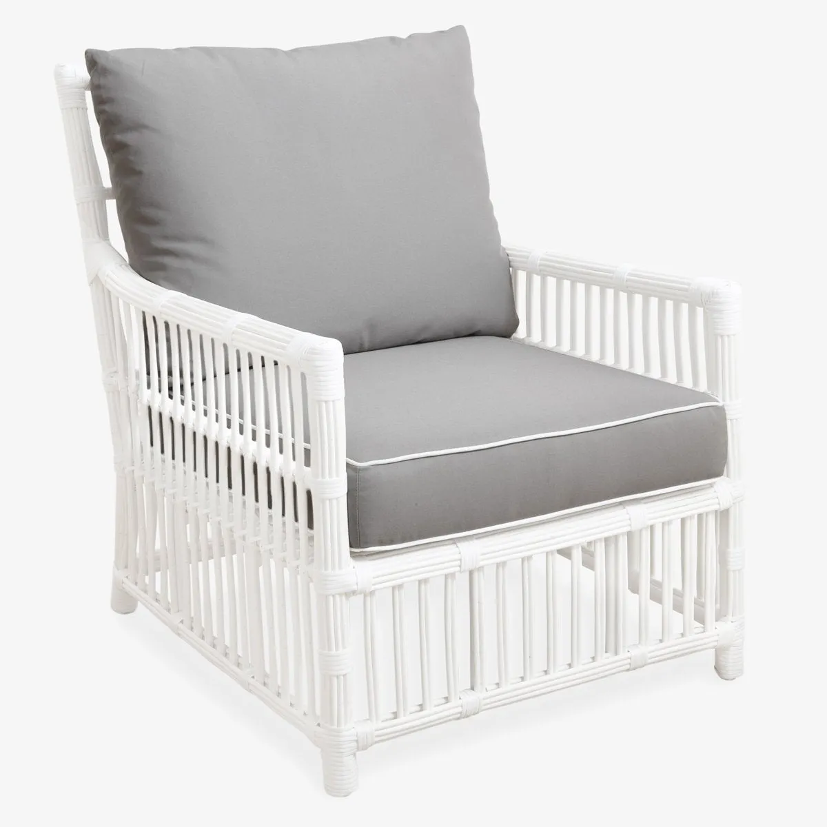 Bermuda Outdoor Chair (White, Grey Slipcover)