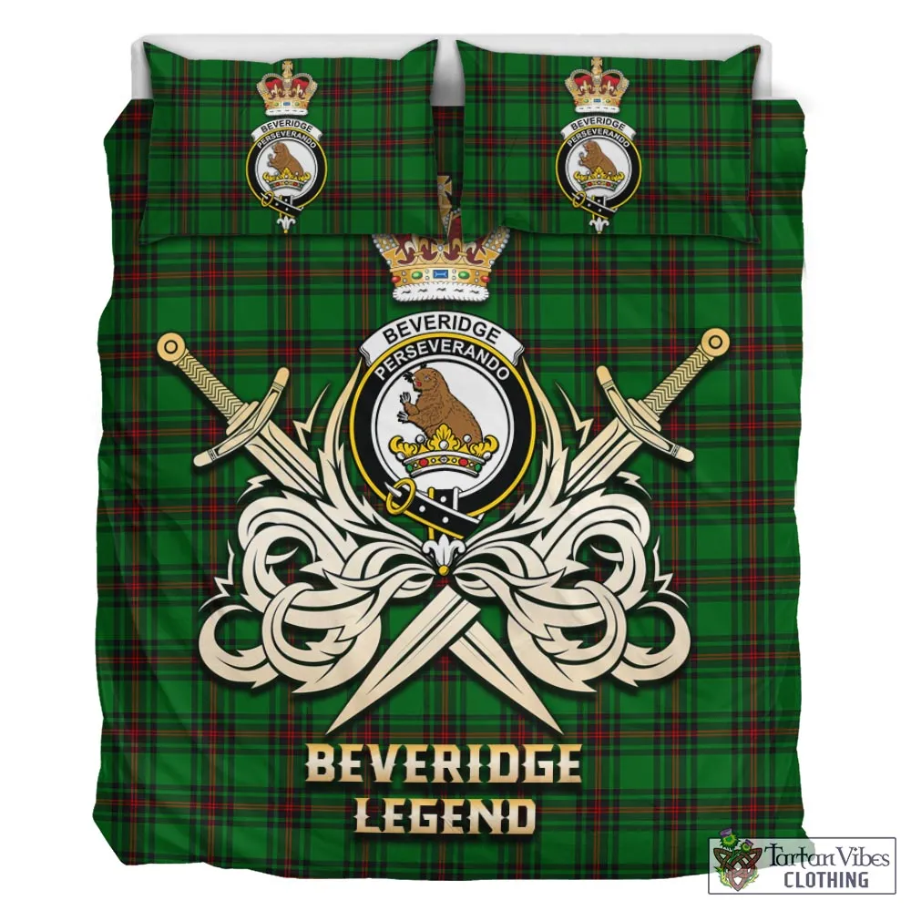 Beveridge Tartan Bedding Set with Clan Crest and the Golden Sword of Courageous Legacy