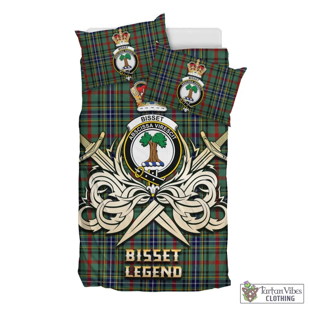 Bisset Tartan Bedding Set with Clan Crest and the Golden Sword of Courageous Legacy