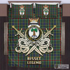 Bisset Tartan Bedding Set with Clan Crest and the Golden Sword of Courageous Legacy