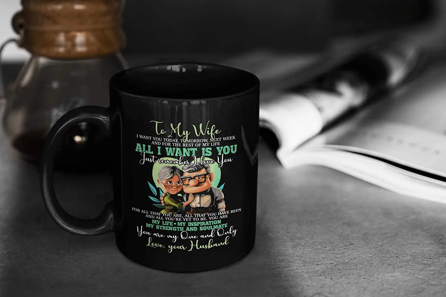 Black Ceramic Coffee Mug Mug Mark