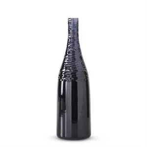 Black Glass Etched Top Bottle - 14.25 Inch