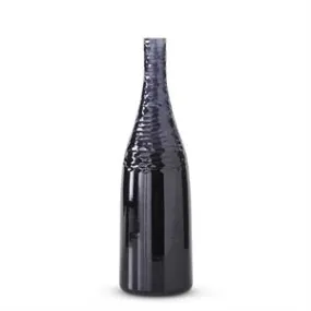 Black Glass Etched Top Bottle - 14.25 Inch