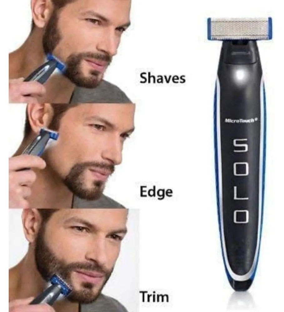 Black Microtouch Solo Rechargeable Full Body Trimmer And Shaver, For Travel 8015