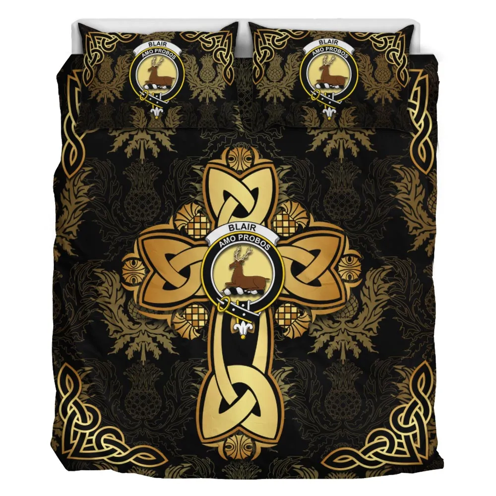 Blair Clan Bedding Sets Gold Thistle Celtic Style