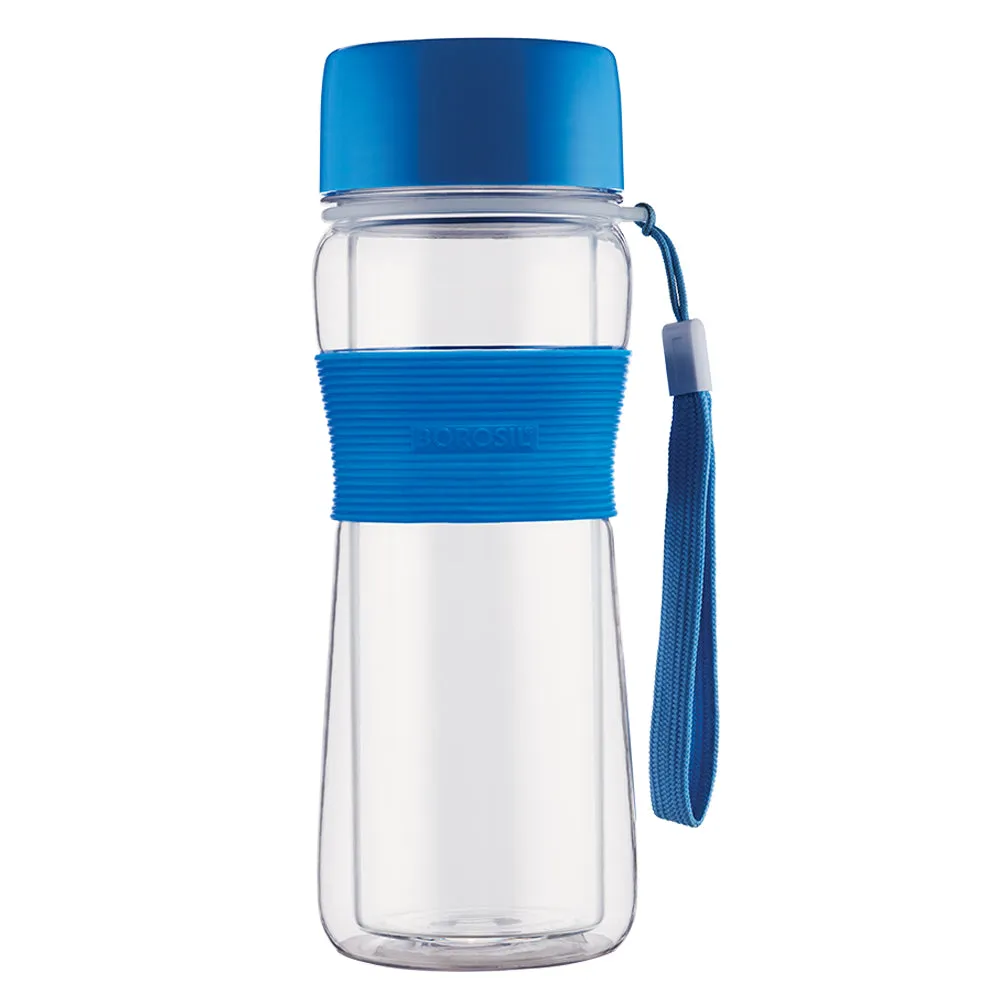 Borosil Glass Strong Glass Bottle, Blue, 450 ml