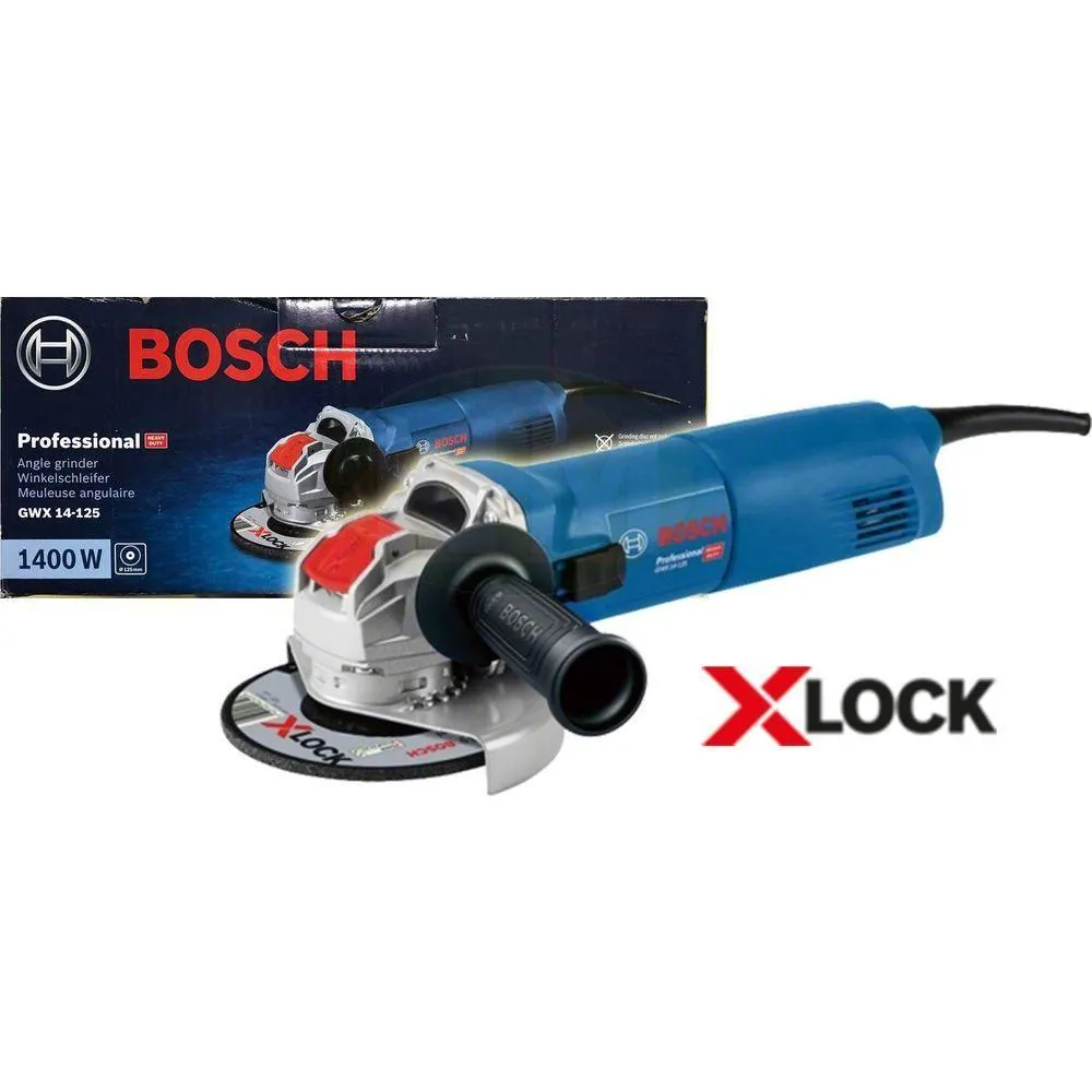 Bosch GWX 14-125 Angle Grinder 5" (125mm) 1400W [X-Lock]