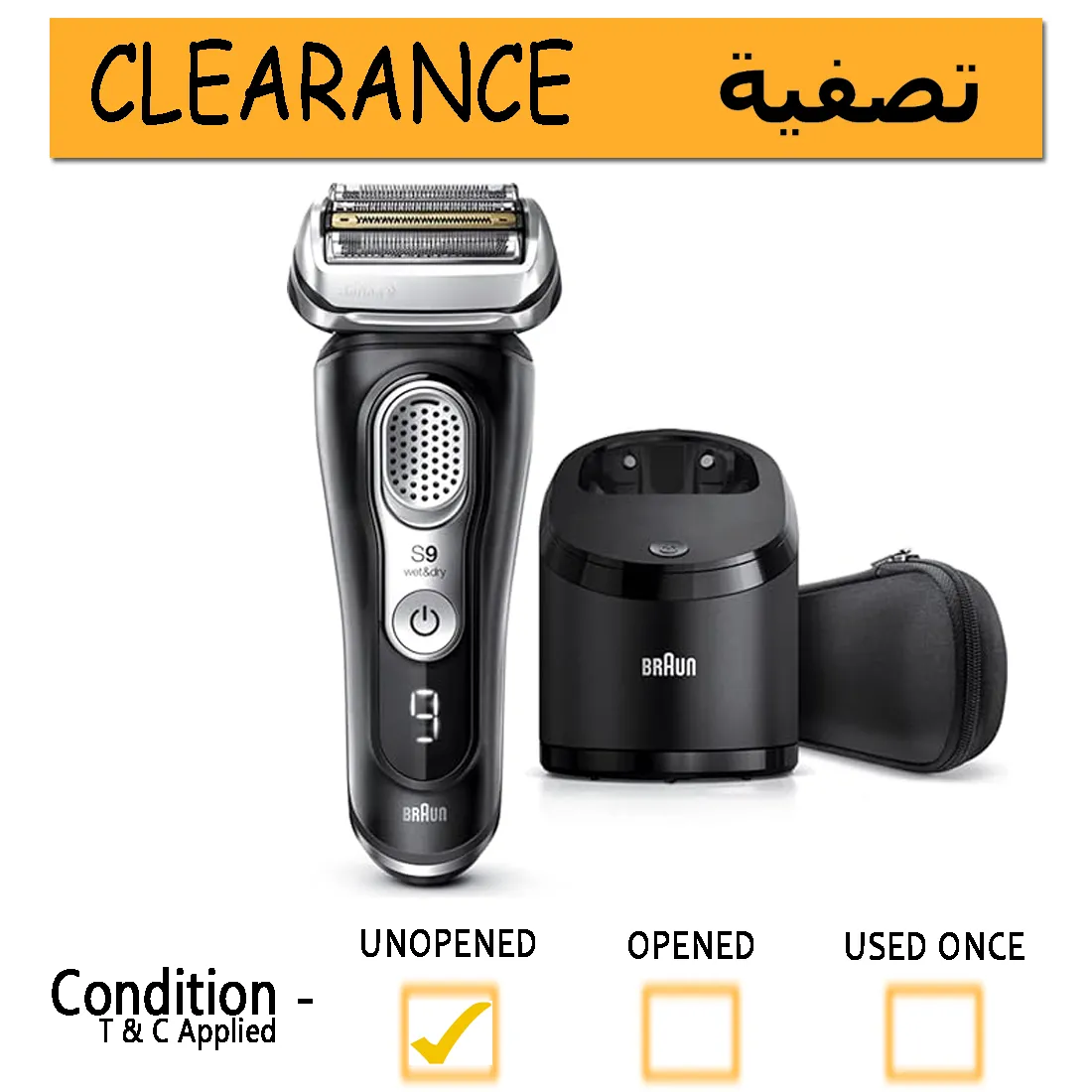 Braun Series 9 Electric Wet & Dry Shaver with Cleaning & Charging Station, 9360cc----------Clearance