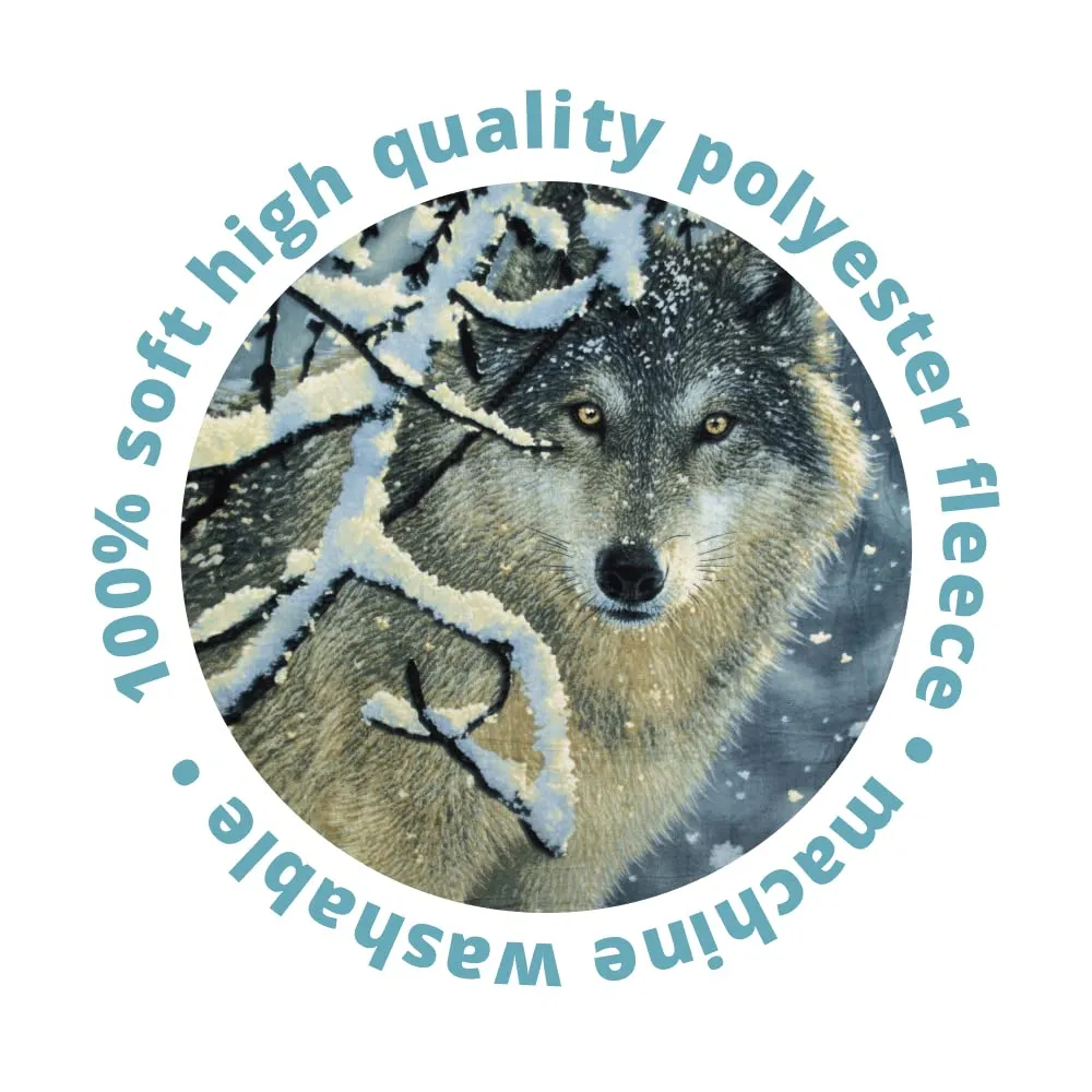 Broken Silence Wolf Super Soft Full/Queen Size Plush Fleece Blanket, 75" X 90"