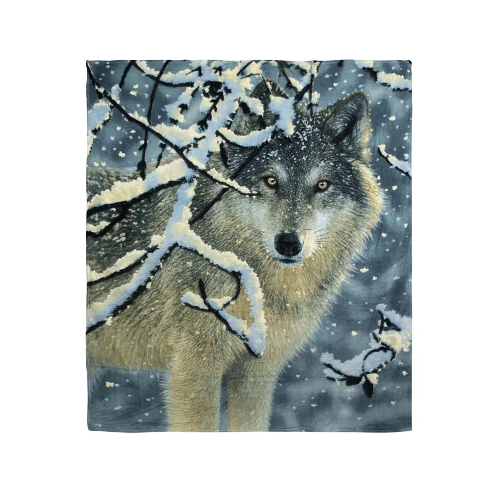 Broken Silence Wolf Super Soft Full/Queen Size Plush Fleece Blanket, 75" X 90"